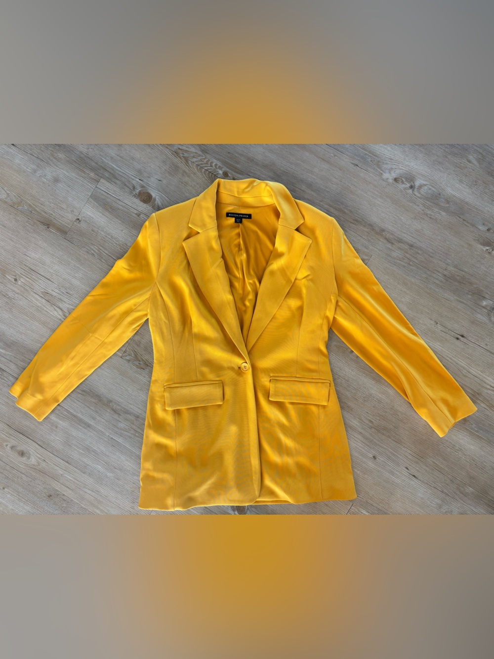 Boston Proper Mustard Yellow Single-Button Blazer